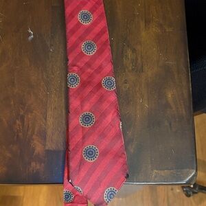 Burberry Red and Blue Patterned Tie